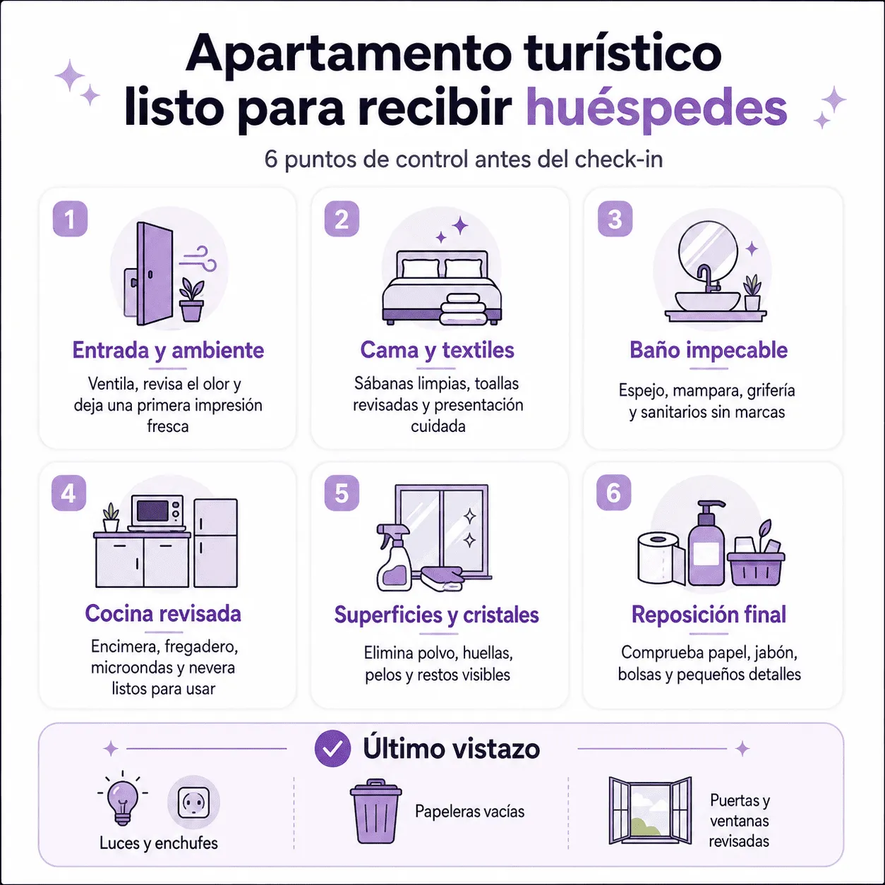 Apartamento turístico limpio y listo para recibir nuevos huéspedes