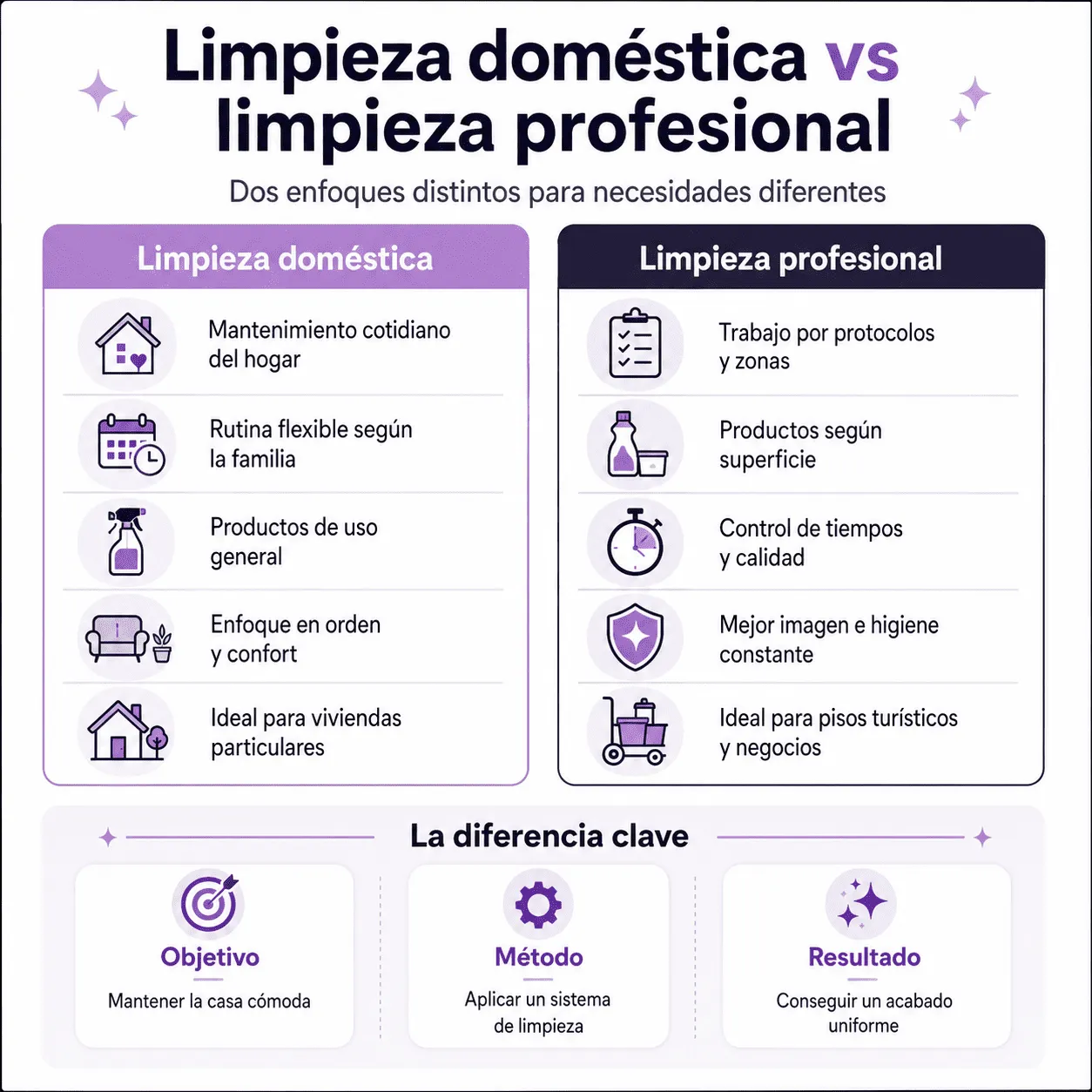 Comparativa entre limpieza doméstica y limpieza profesional
